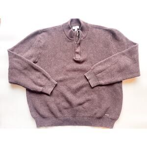 Men's Calvin Klein Plum Quarter Zip Knit Sweater Size XL